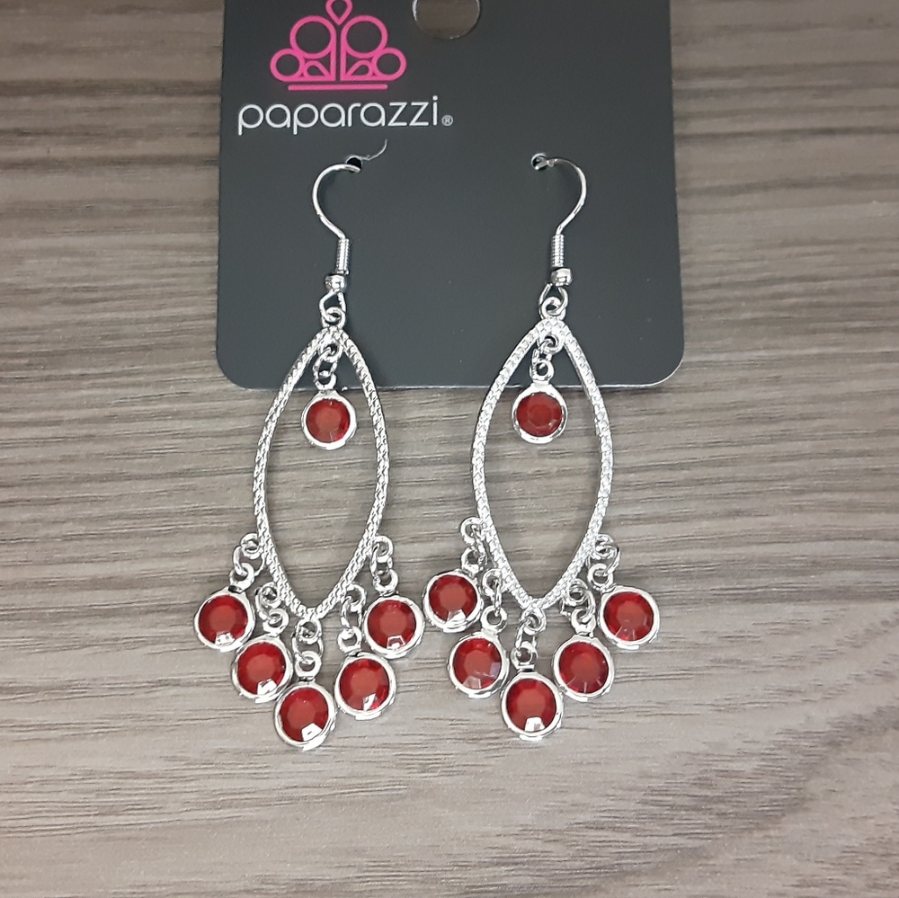 Glassy Grotto Red Earrings